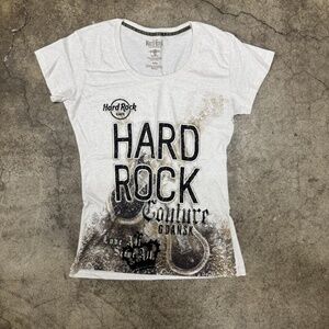 Hard Rock Couture Tee Womens Size XL Light Grey Marl Y2K Graphic Gdansk Logo Ret